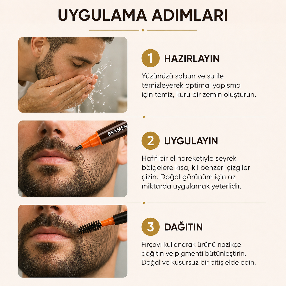 Bramen Doğal Görünüm Sakal Kalemi